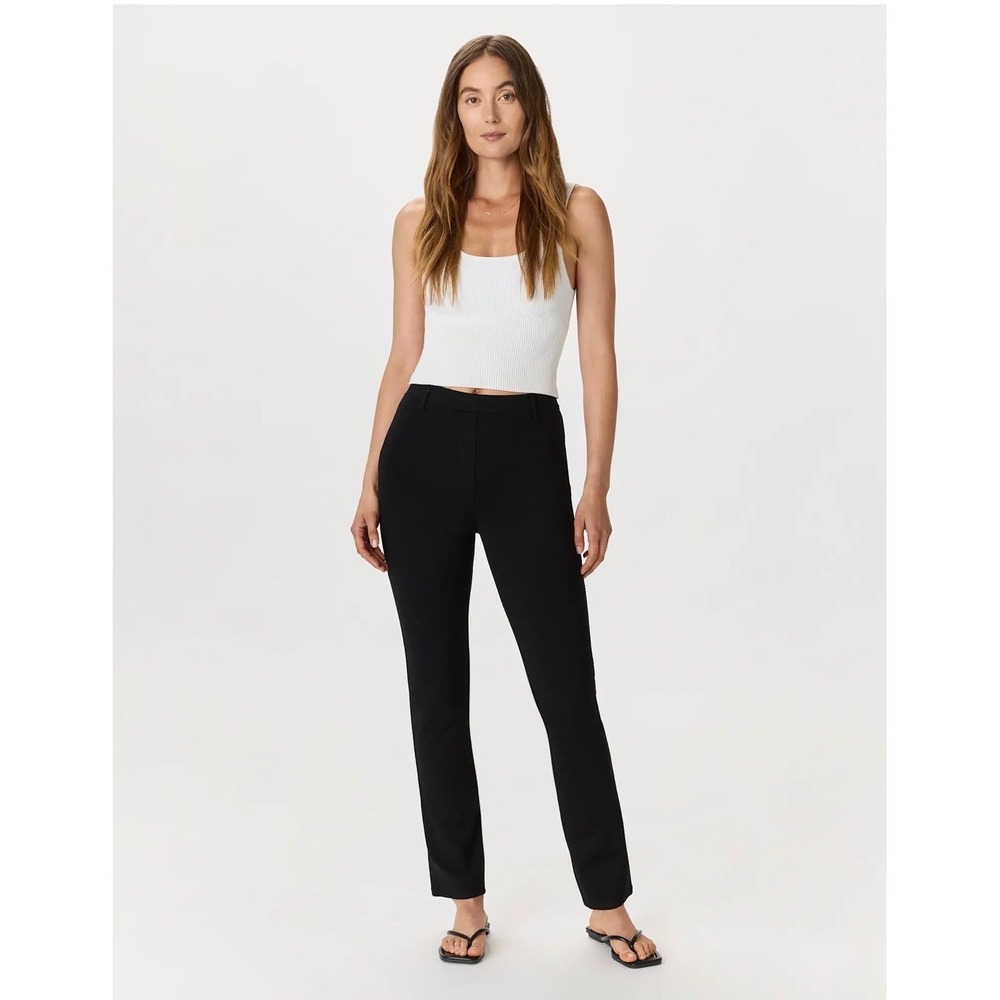 NEW Quince Ultra-Stretch Ponte Straight Leg‎ Pants Black Small Petite